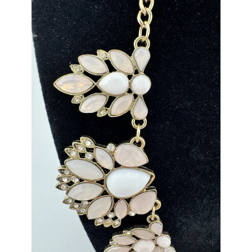 Icing Womens Blush Pink White Clear Crystal‎ Necklace Jewelry with Lobster Clasp